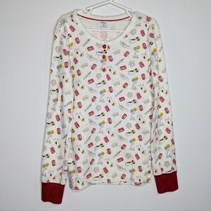 Boden white red Ivory Royal Sprout pajama top 11